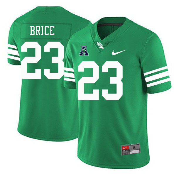 #23 X'Avion Brice North Texas Mean Green College Football Jerseys Stitched-Green